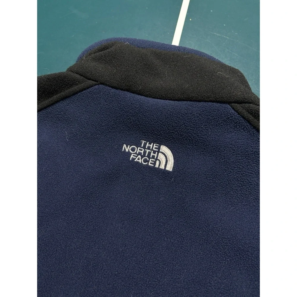 Vintage The North Face Khumbu Jacket Mens Large Navy Black Full Zip Fleece Flaw*